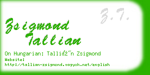 zsigmond tallian business card